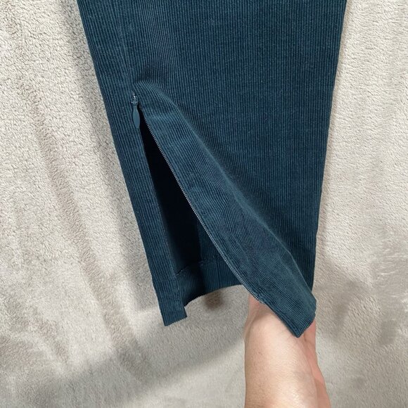 $255 Theory Oslo Corduroy High Waist Legging Pant Women 6 Green Poplar Dark Teal - Picture 5 of 14